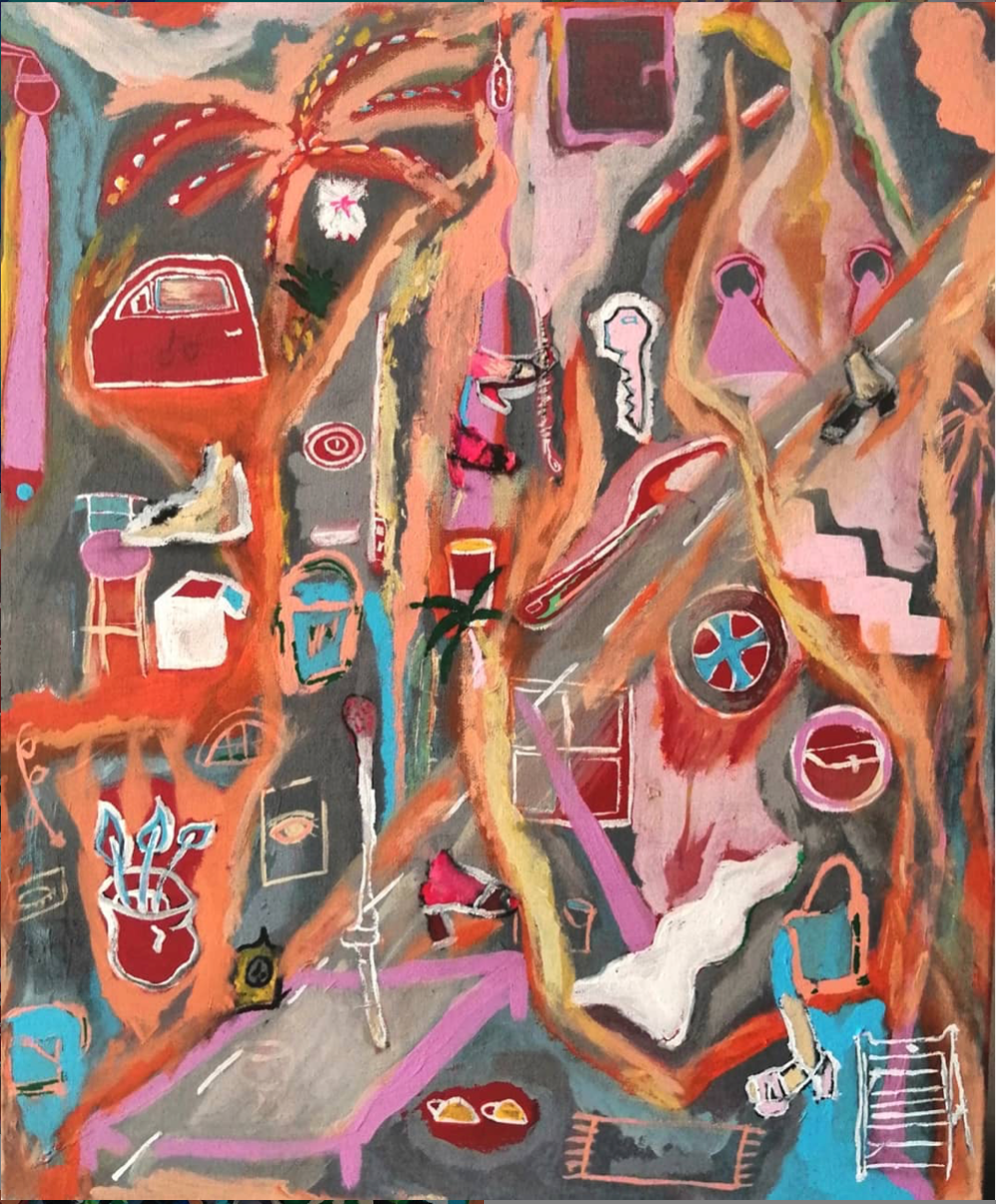 on fire. pintura