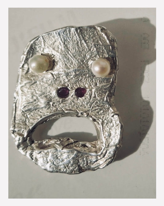 brooch broche cara en .925